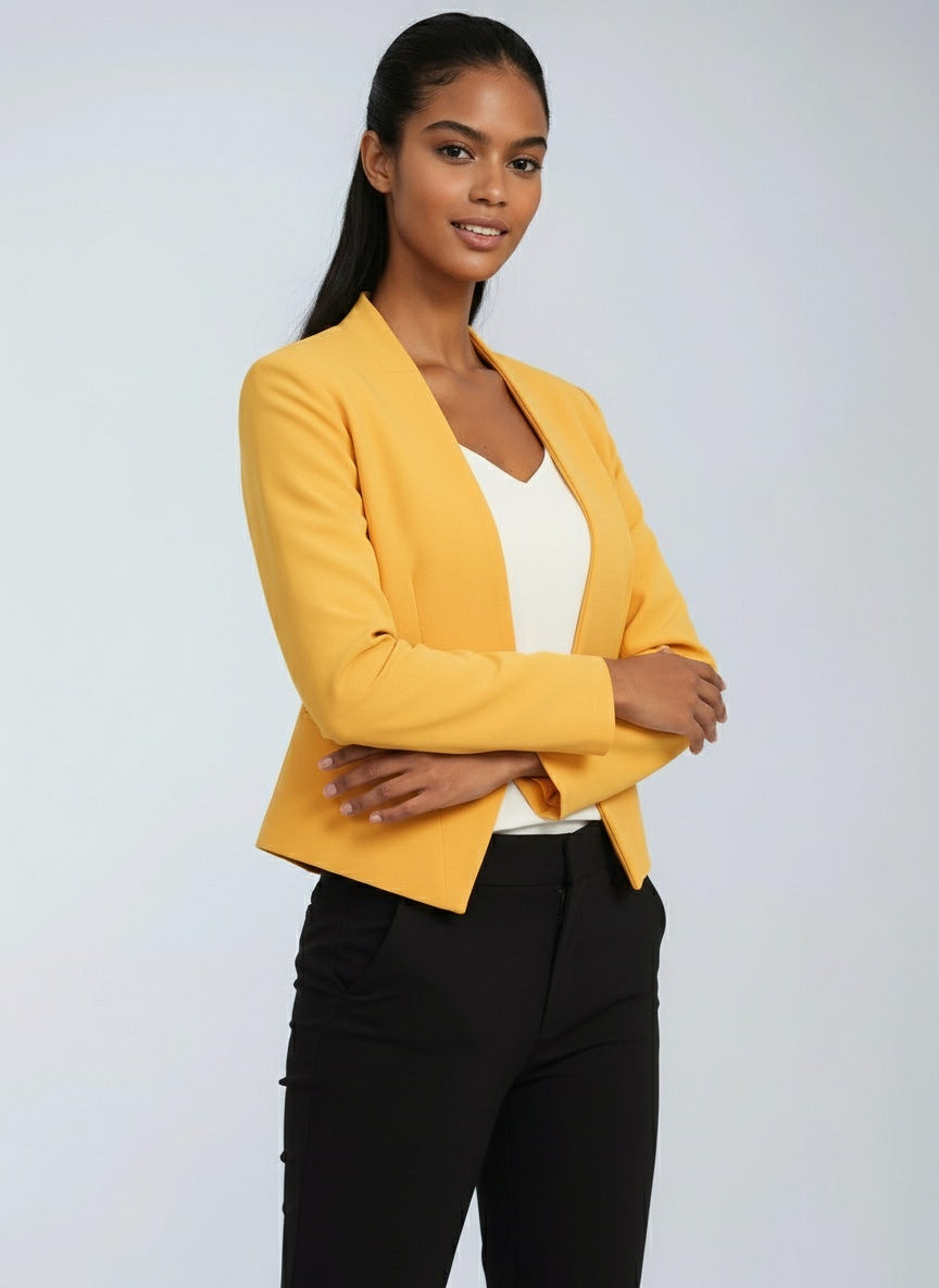 Dames Blazer | Cropped Colbert met Elegante Lijnen