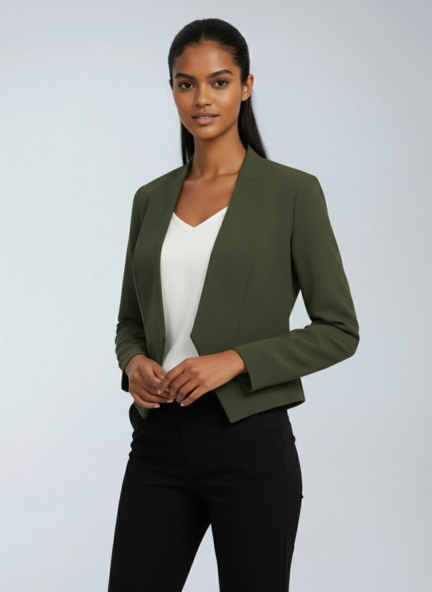 Dames Blazer | Cropped Colbert met Elegante Lijnen
