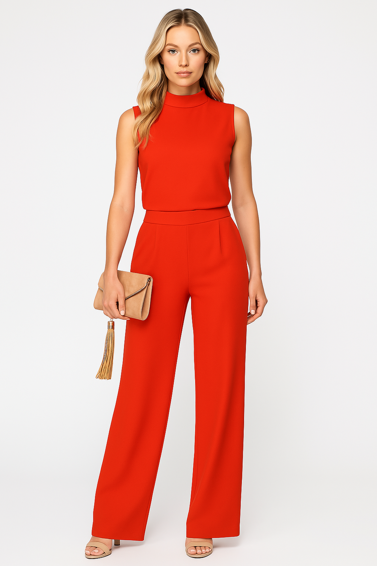 Elegante Mouwloze Jumpsuit met Wijde Pijpen | Stijlvol en Veelzijdig