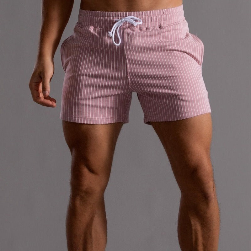 De Mode Outlet | Heren Zomerbroek met Strepen & Elastische Taille
