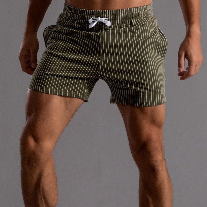 De Mode Outlet | Heren Zomerbroek met Strepen & Elastische Taille