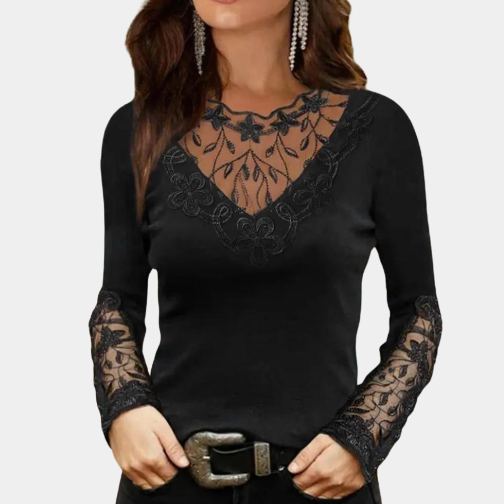 Isabelle | Elegante Kanten Blouse – Stijlvol & Veelzijdig