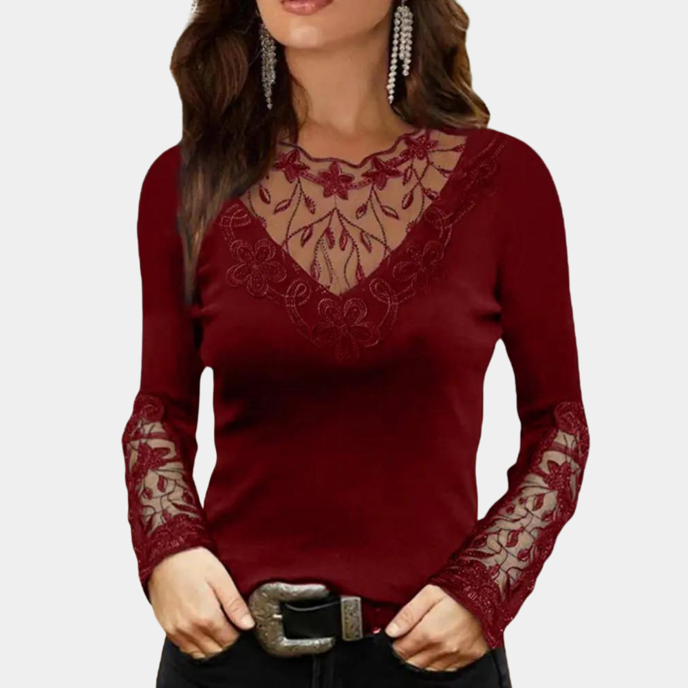 Isabelle | Elegante Kanten Blouse – Stijlvol & Veelzijdig