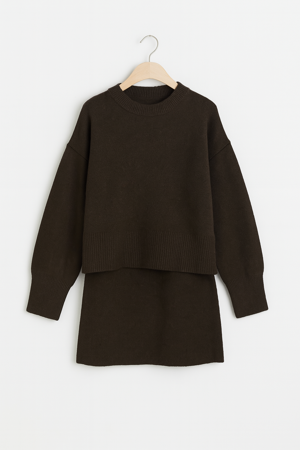 Zachte dames set met trui en minirok
