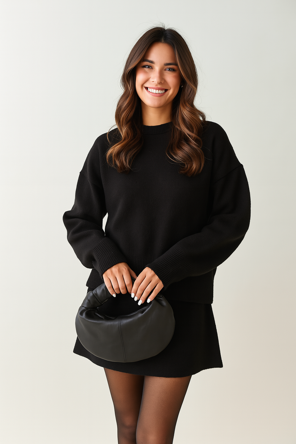 Zachte dames set met trui en minirok