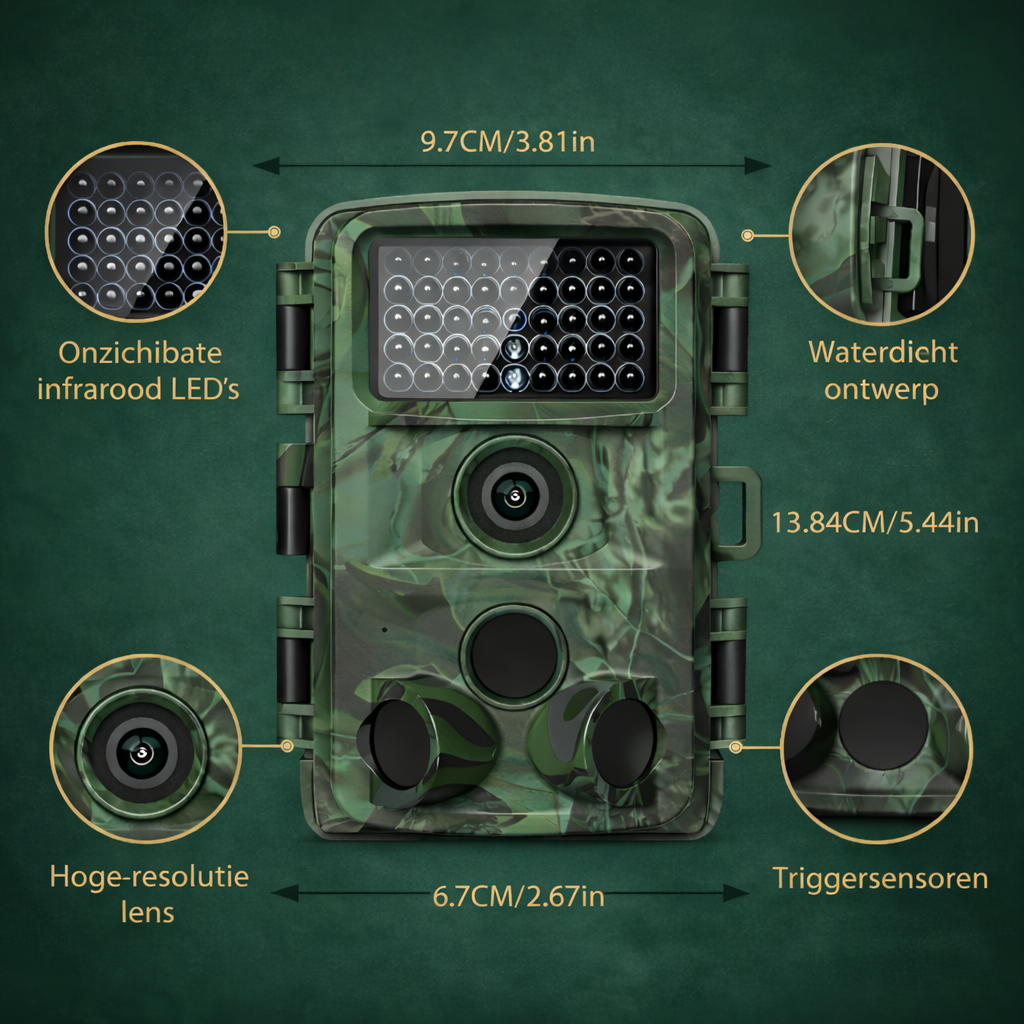 4K 32MP Wildcamera – Bewegingsdetectie & Low-Glow Nachtzicht
