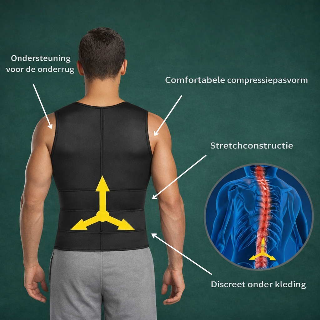 Heren Compressie Trainingsvest – Lichtgewicht Ondersteuning voor Actief Gebruik