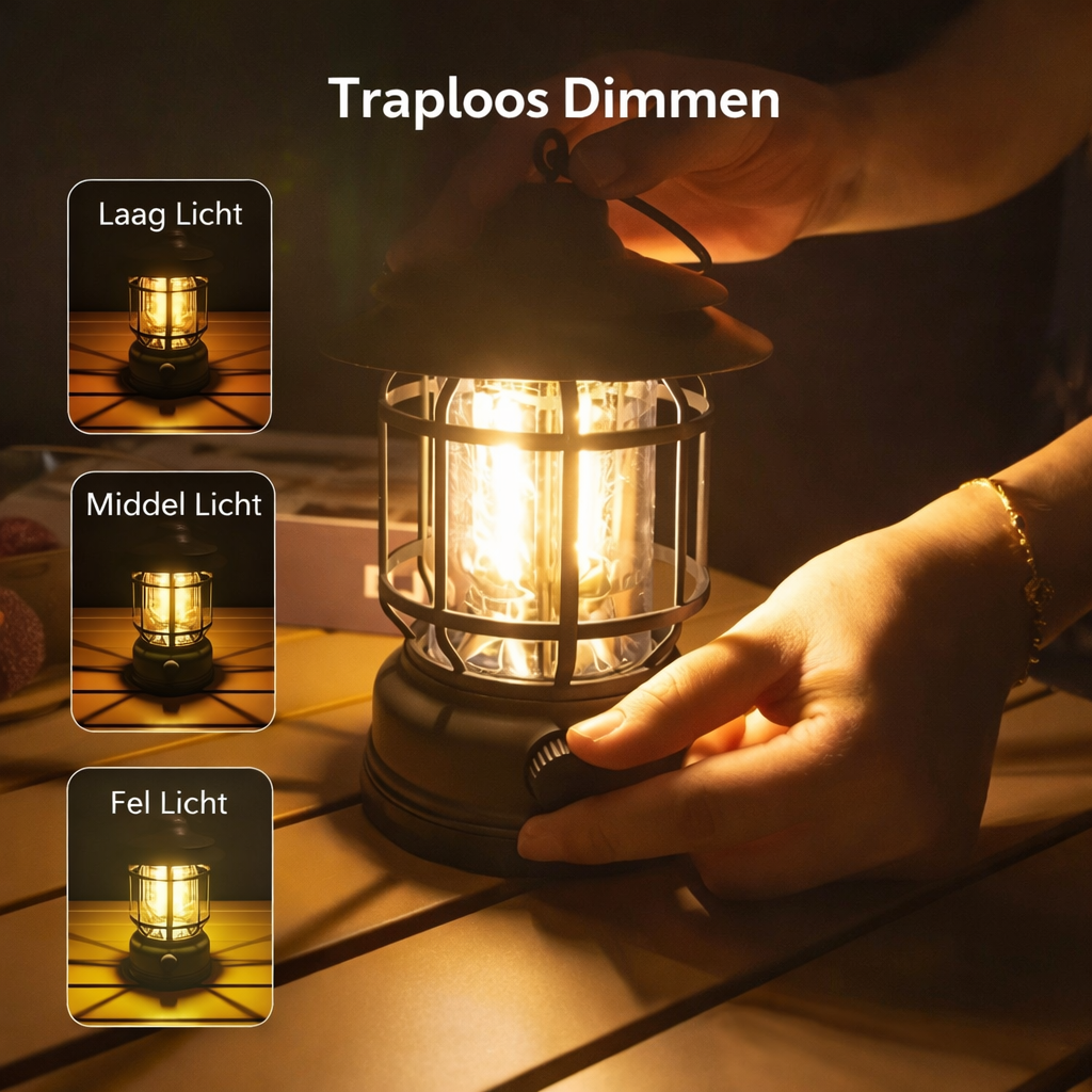 Oplaadbare LED Campinglamp – Verstelbare Helderheid voor Outdoor Verlichting
