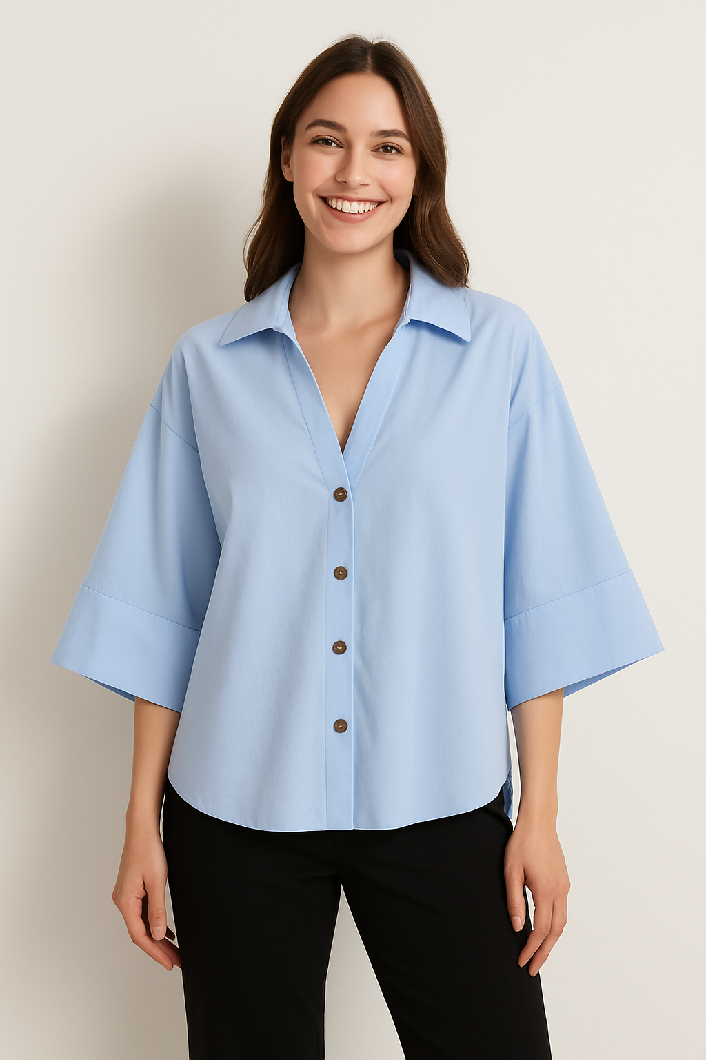 Oversized Blouse met Knopen