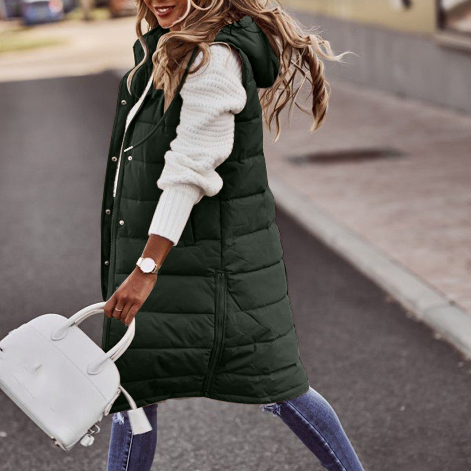 Oversized Dames Bodywarmer met Capuchon – Gewatteerd en Stijlvol voor het Najaar