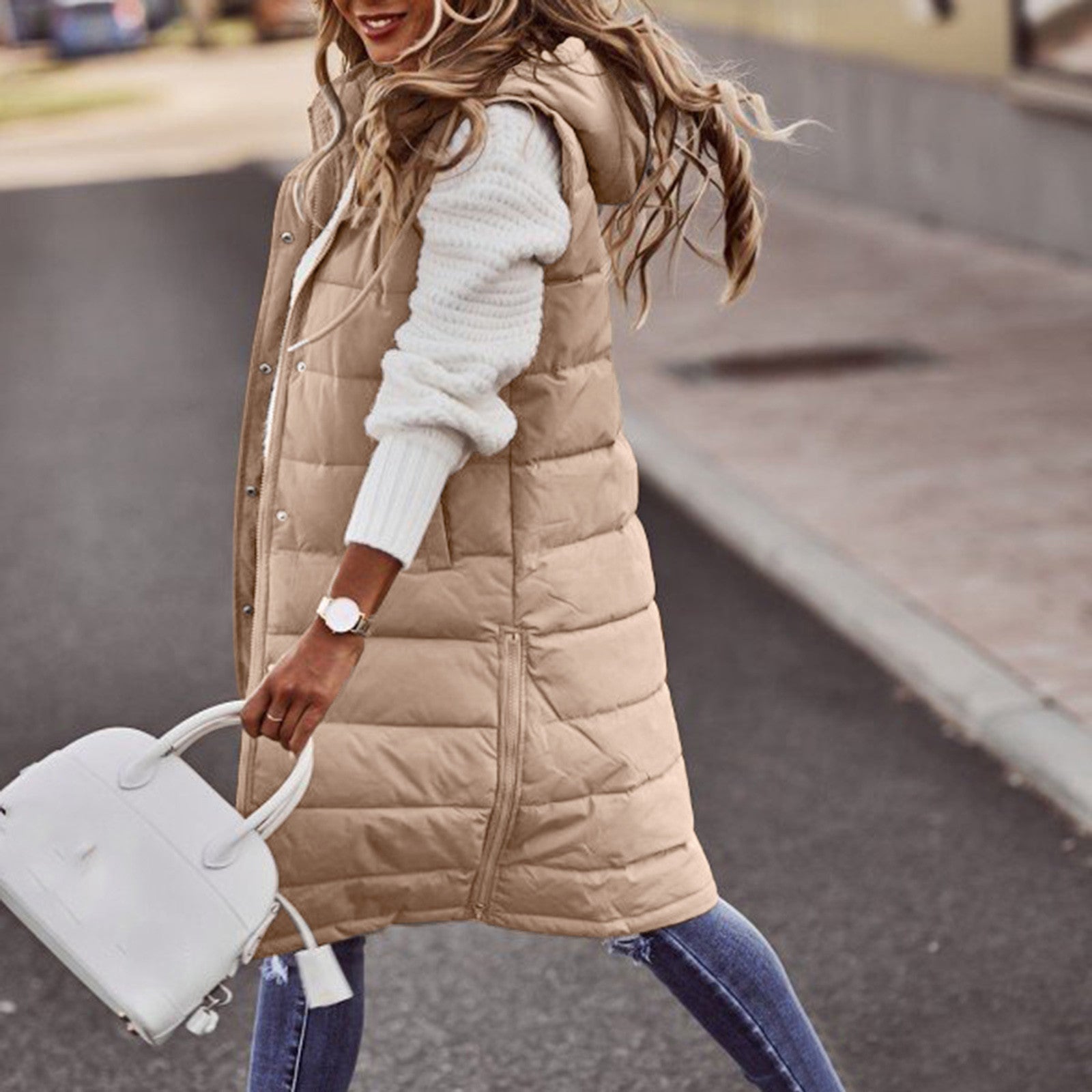 Oversized Dames Bodywarmer met Capuchon – Gewatteerd en Stijlvol voor het Najaar
