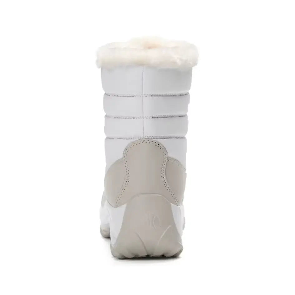 Dames Snowboots met Veters | Vegan Leer en Warme Pluche Voering