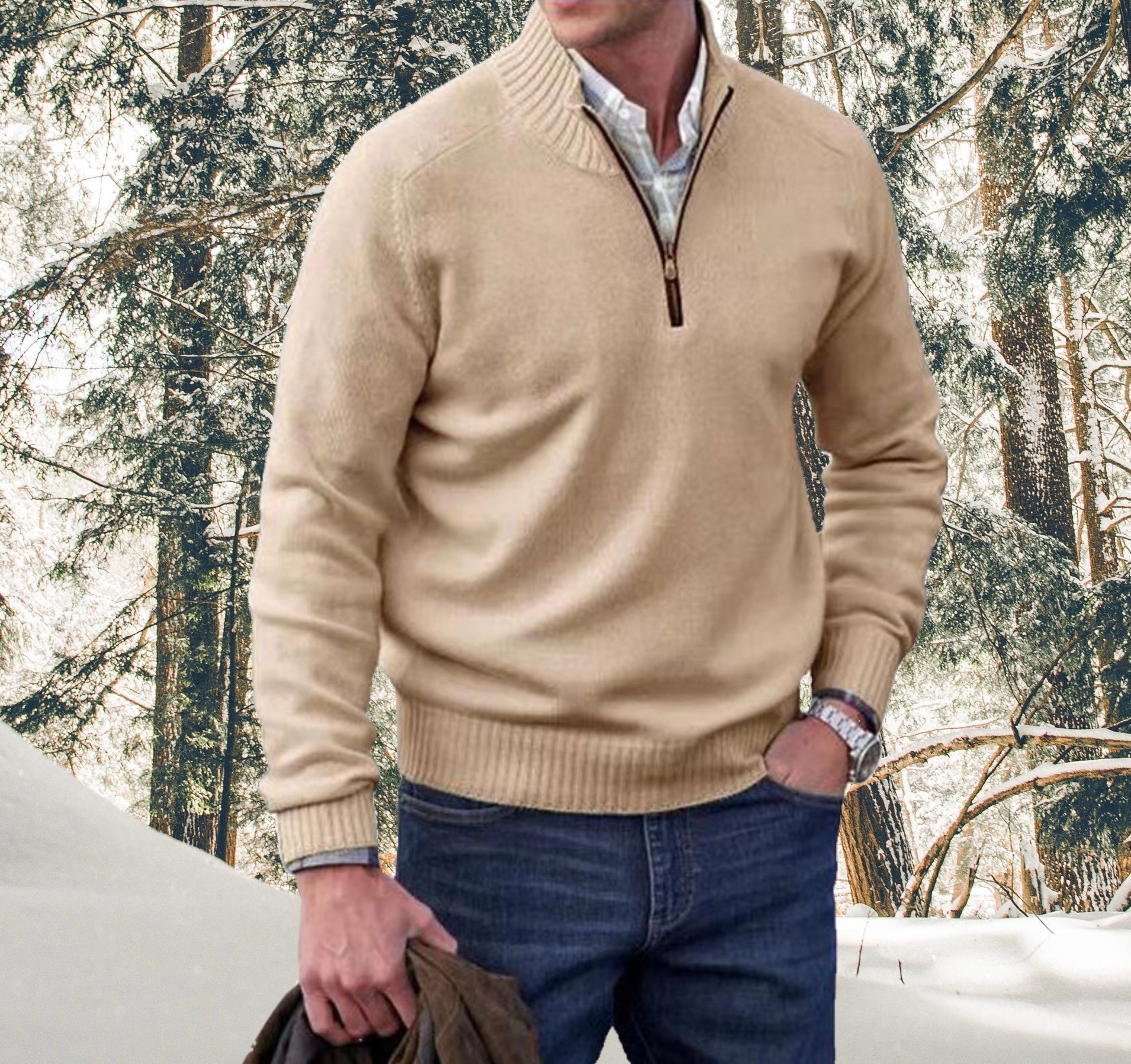 MARCUS | Stijlvolle Half Zip Pullover voor Heren – Luxe & Comfortabel