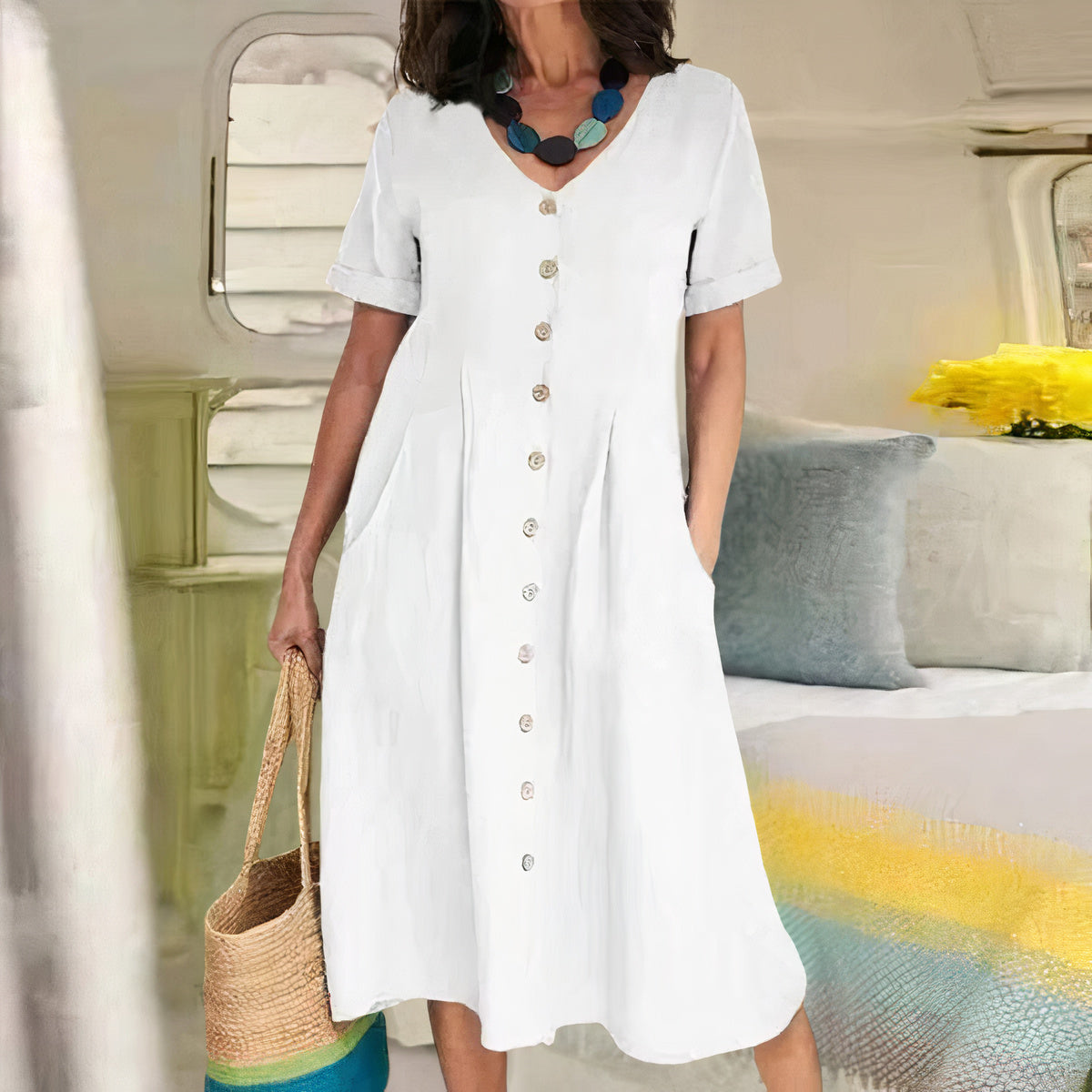 Marisa – Losvallende zomerjurk met relaxte pasvorm