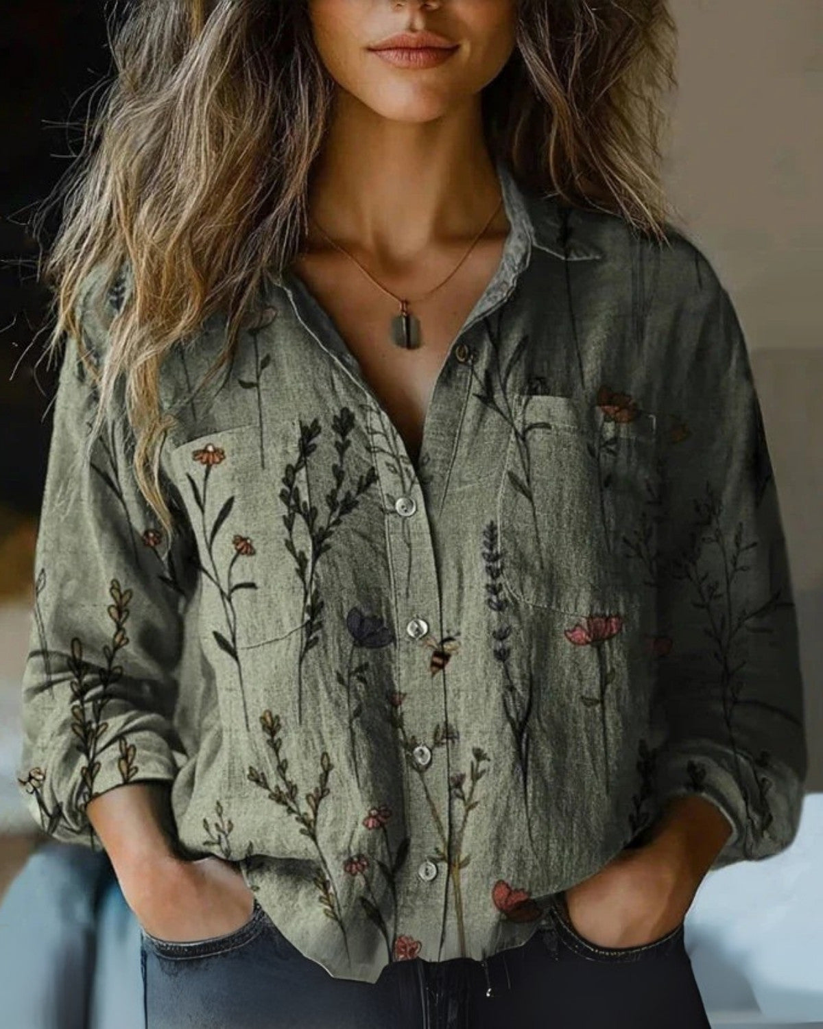 Dames Blouse | Losse pasvorm met vintage details