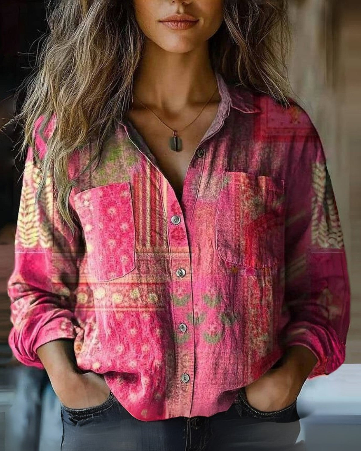 Dames Blouse | Losse pasvorm met vintage details