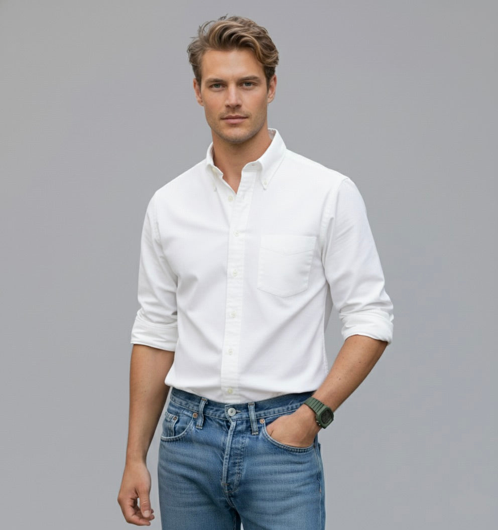 Heren Overhemd met Lange Mouwen en Tijdloze Stijl