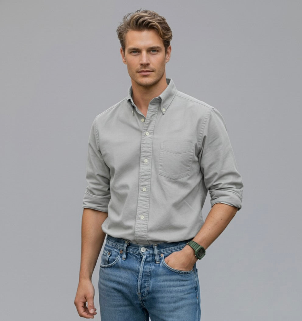 Heren Overhemd met Lange Mouwen en Tijdloze Stijl