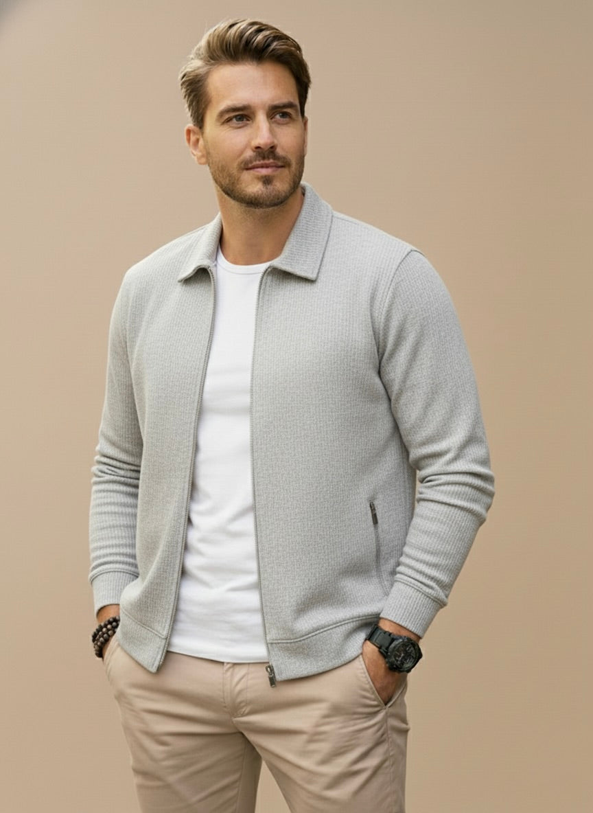 Heren Vest met Rits en Moderne Uitstraling