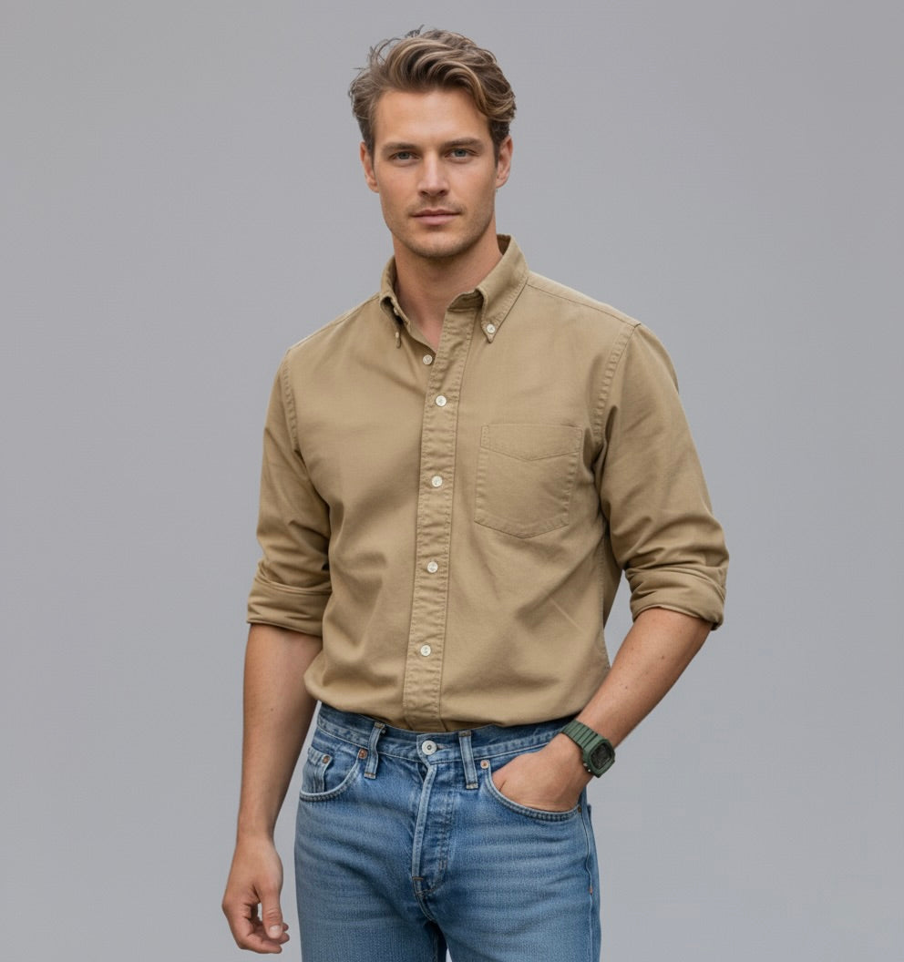 Heren Overhemd met Lange Mouwen en Tijdloze Stijl