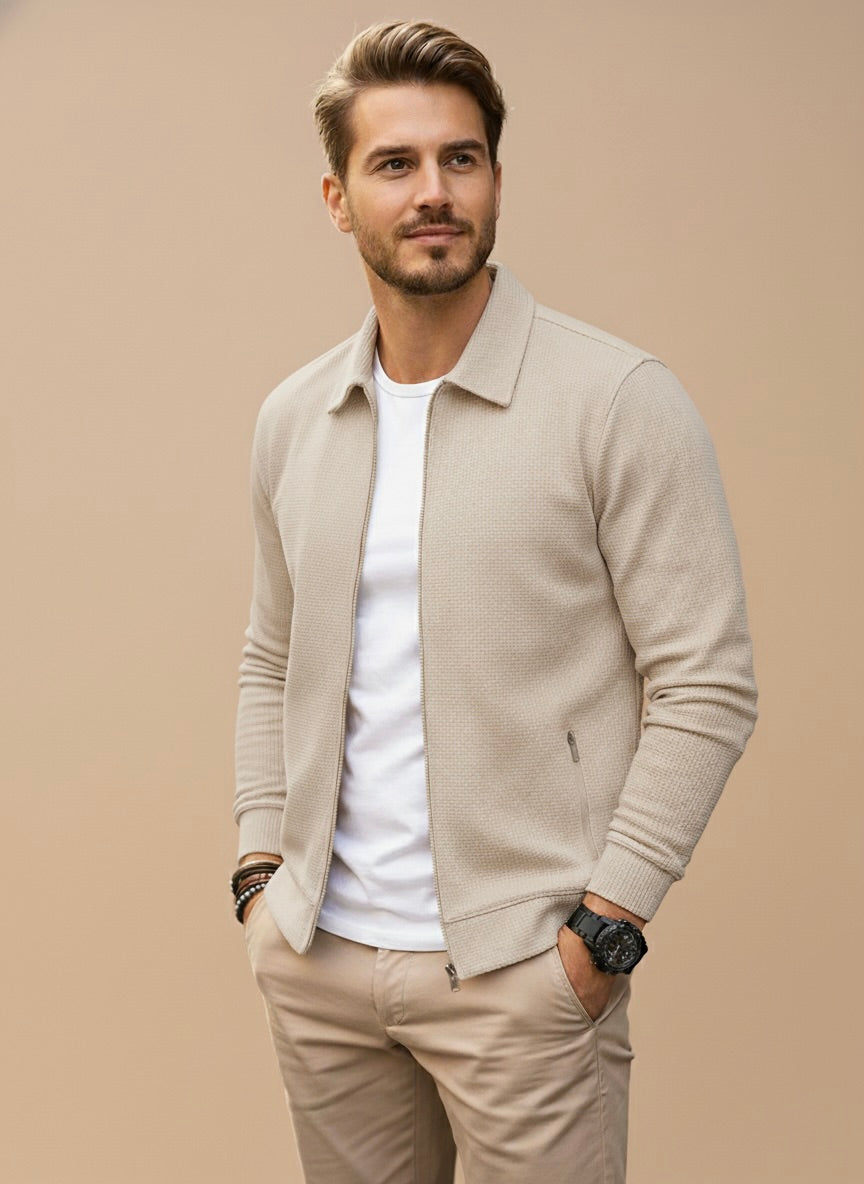 Heren Vest met Rits en Moderne Uitstraling