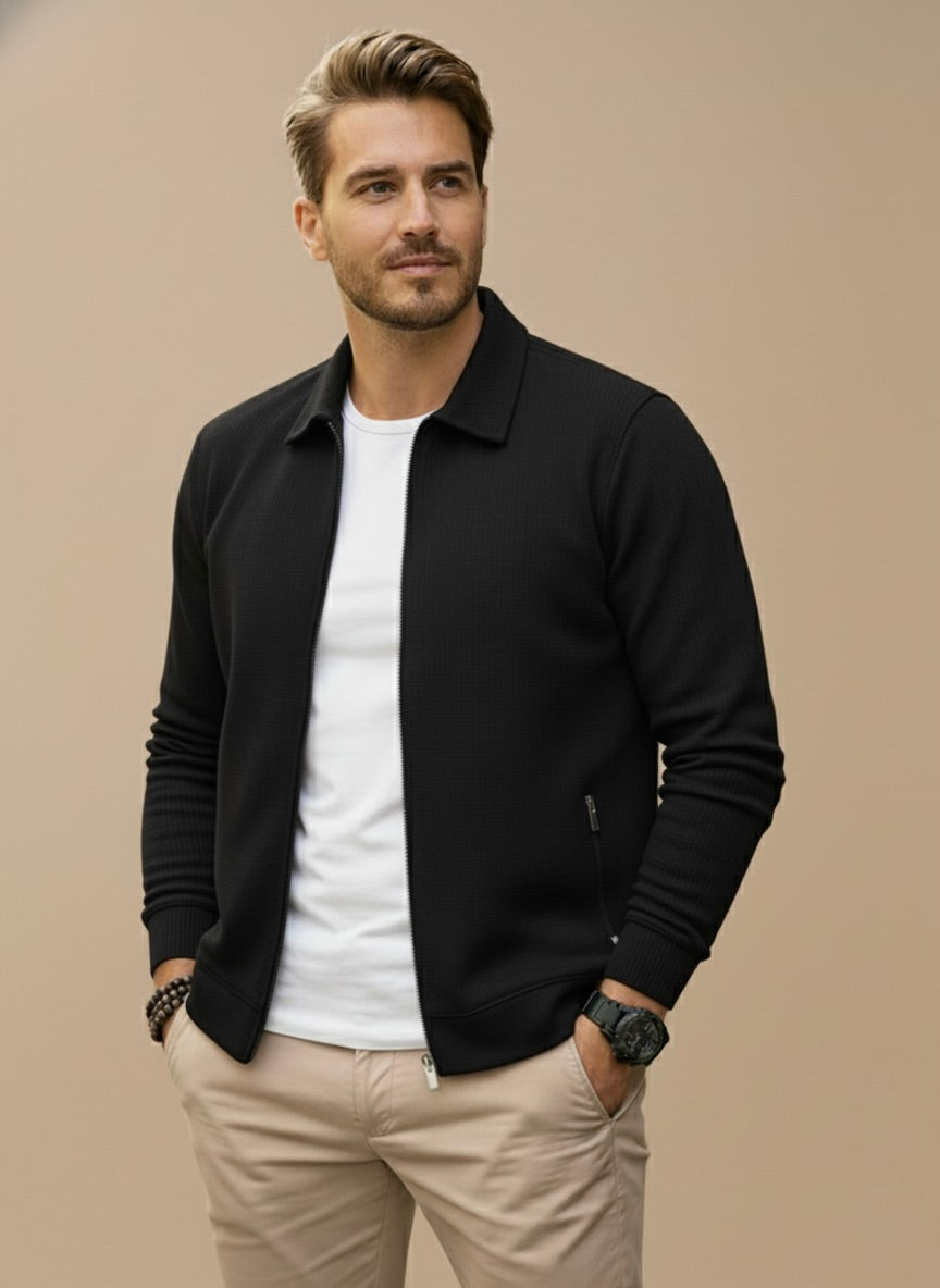 Heren Vest met Rits en Moderne Uitstraling