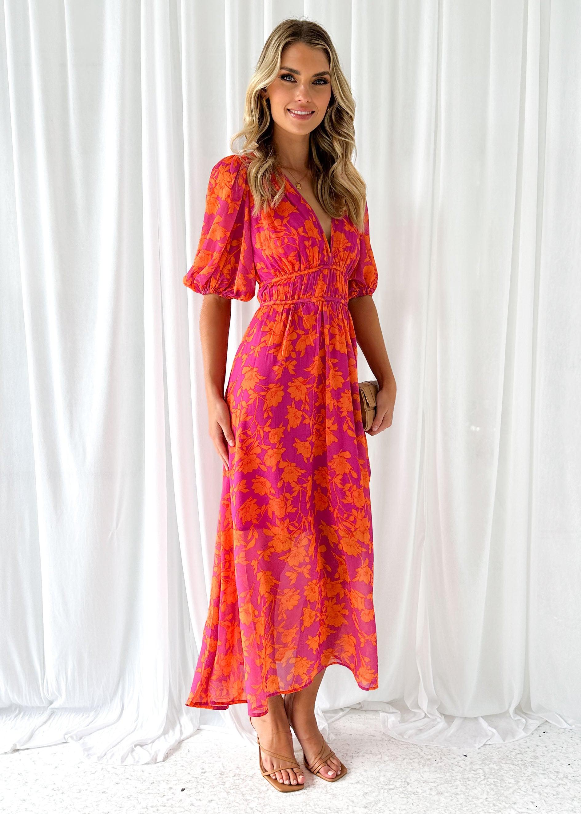 Maxi Jurk met V-Hals en Bloemenprint