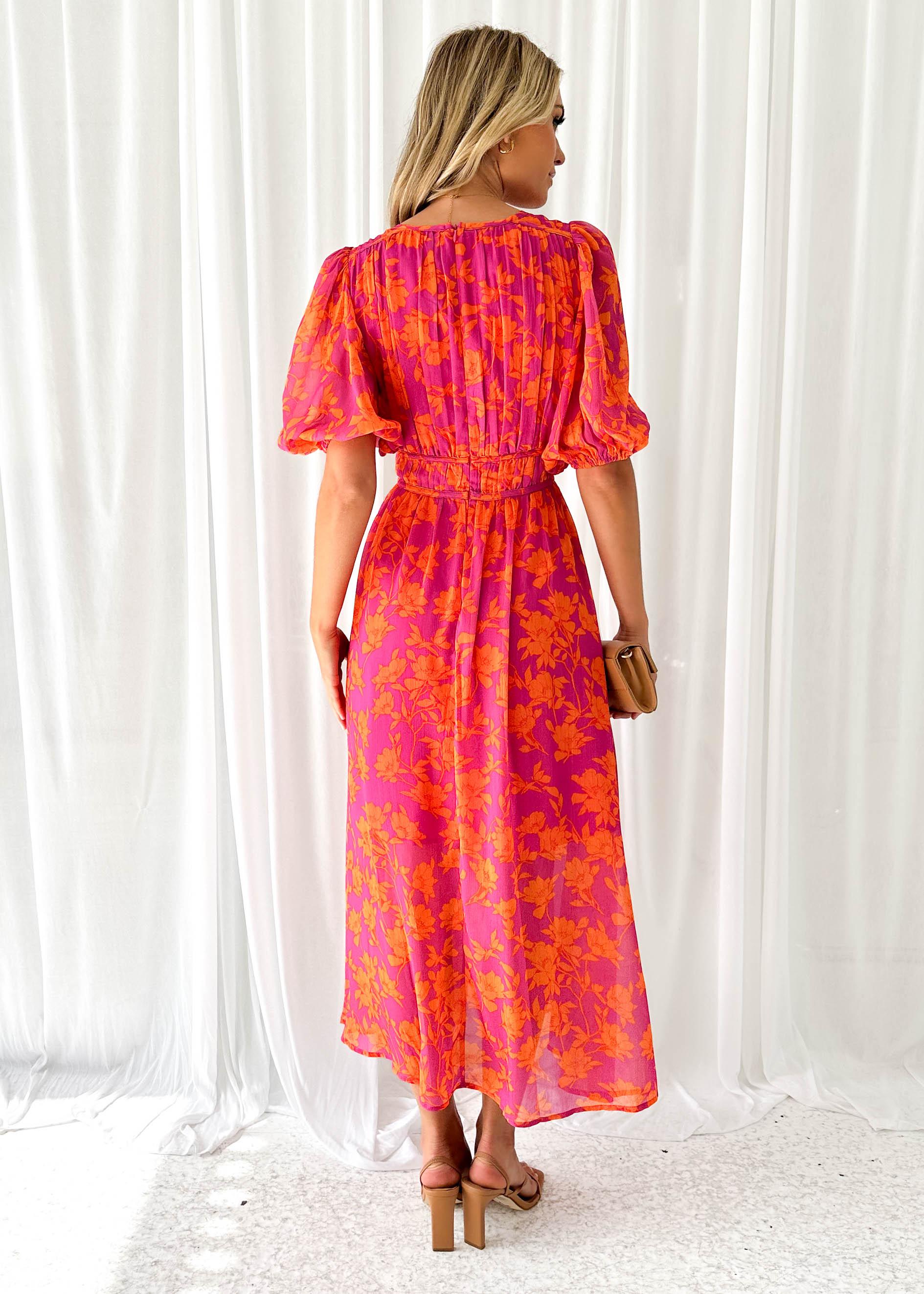 Maxi Jurk met V-Hals en Bloemenprint