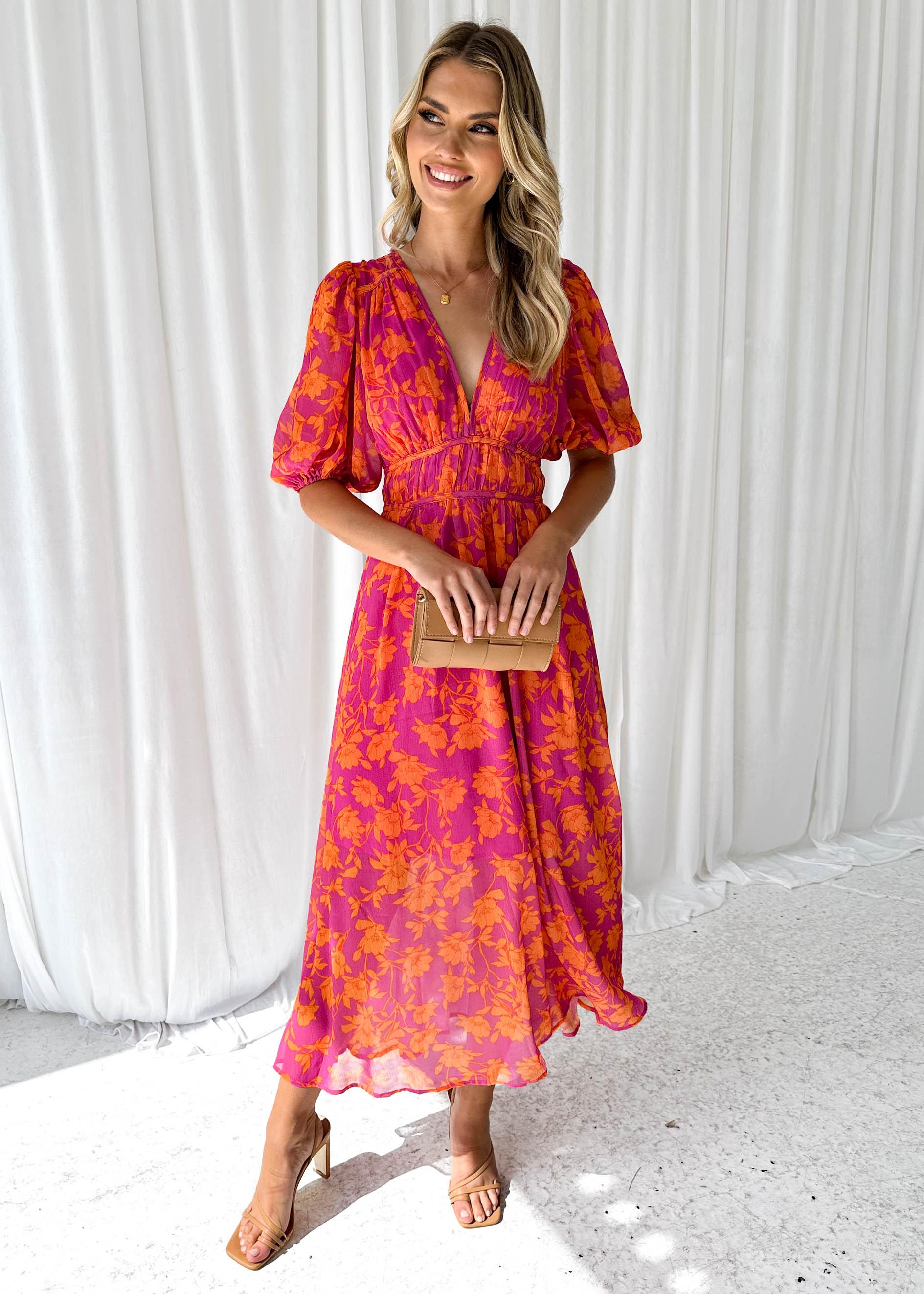 Maxi Jurk met V-Hals en Bloemenprint