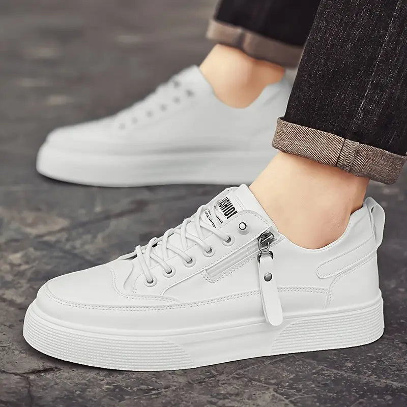 Heren lage sneakers | Stevig ontwerp met veters en rits