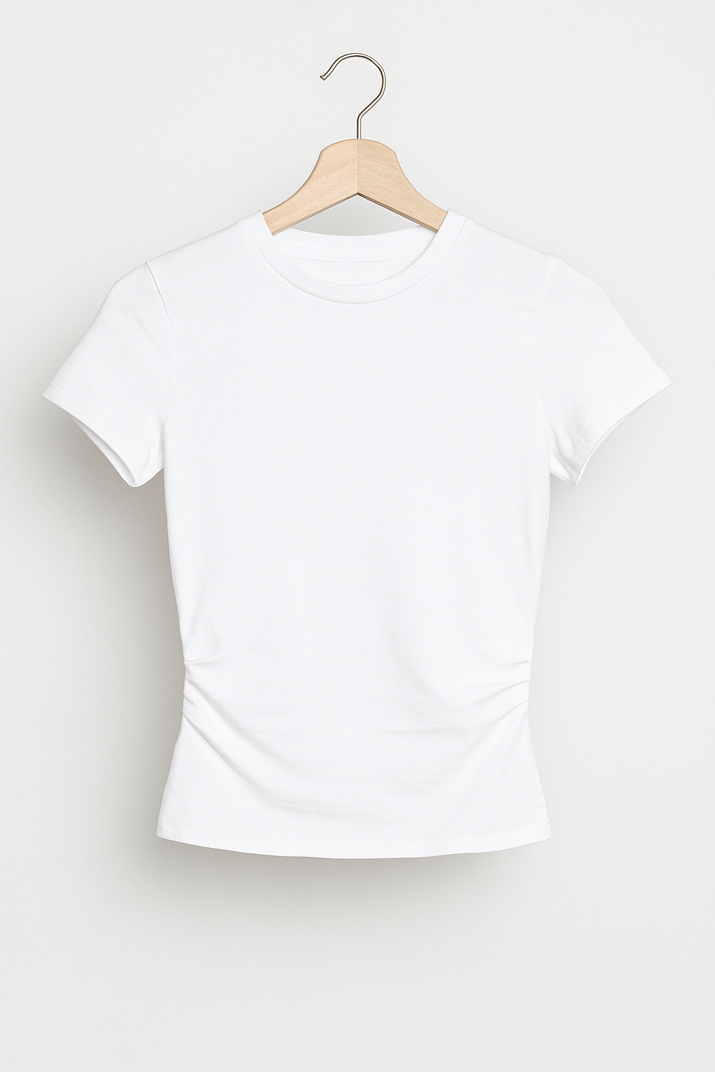 Laila crop top met ronde hals en korte mouwen
