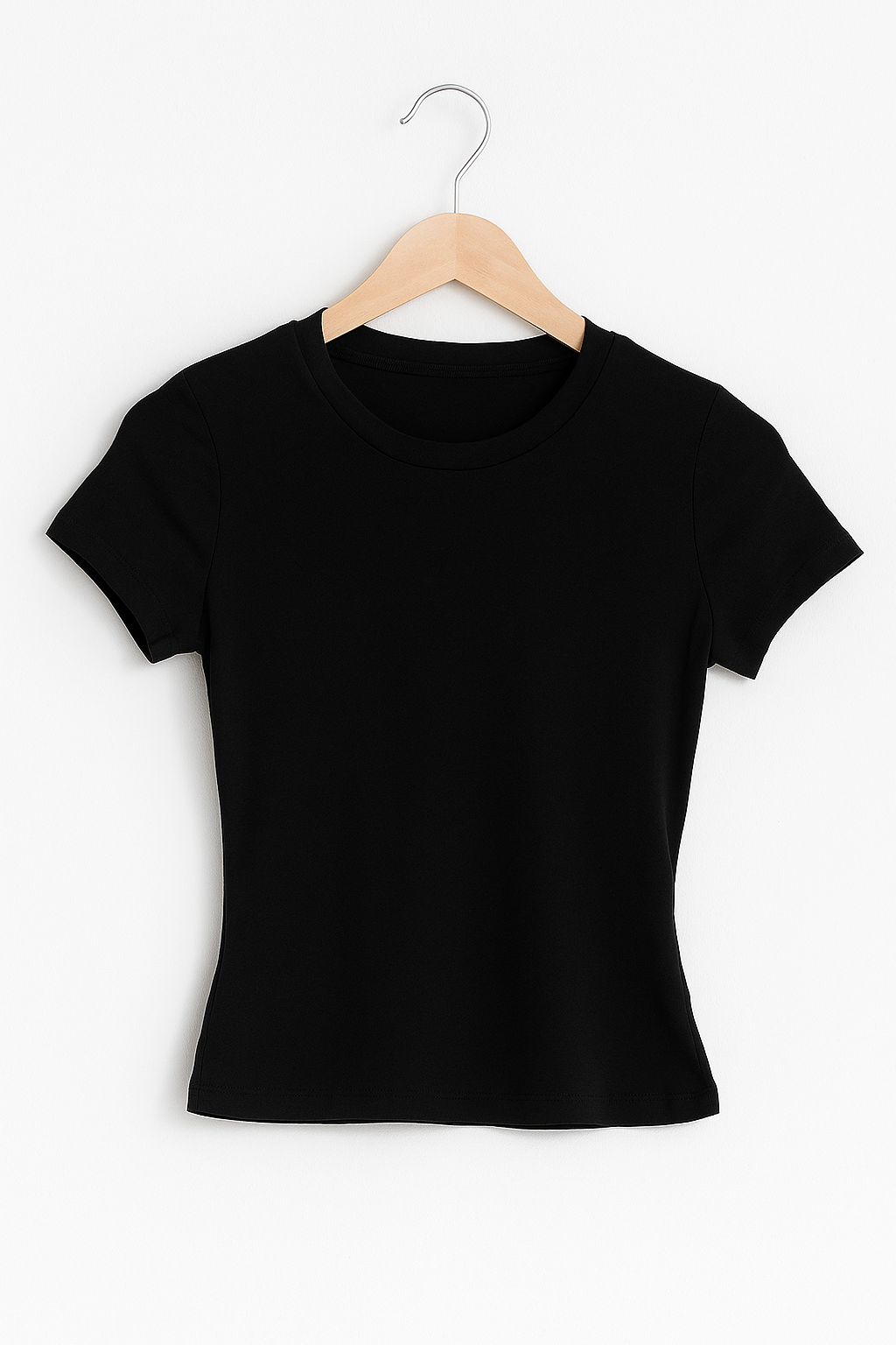 Laila crop top met ronde hals en korte mouwen