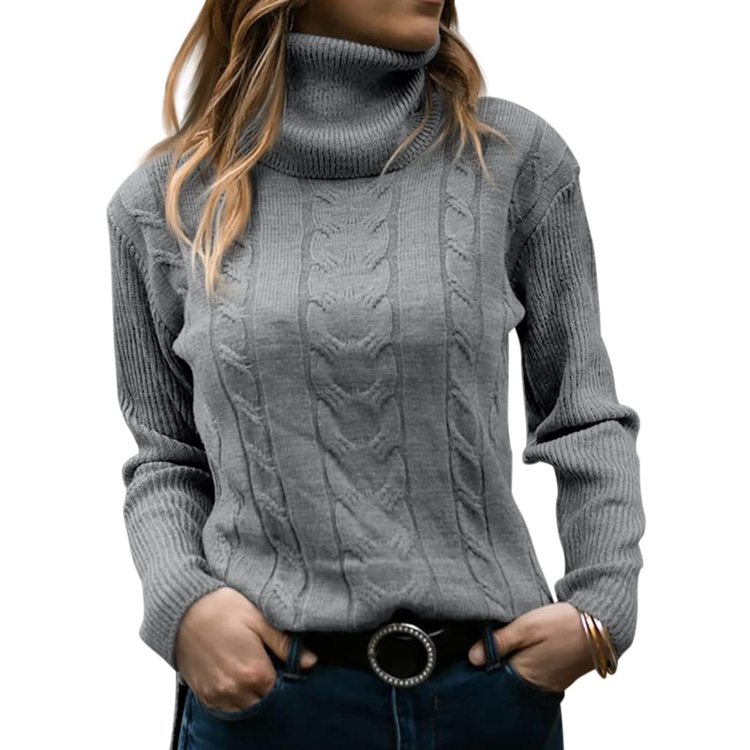 Michelle | Elegante Coltrui met Kabelpatroon – Tijdloos & Comfortabel