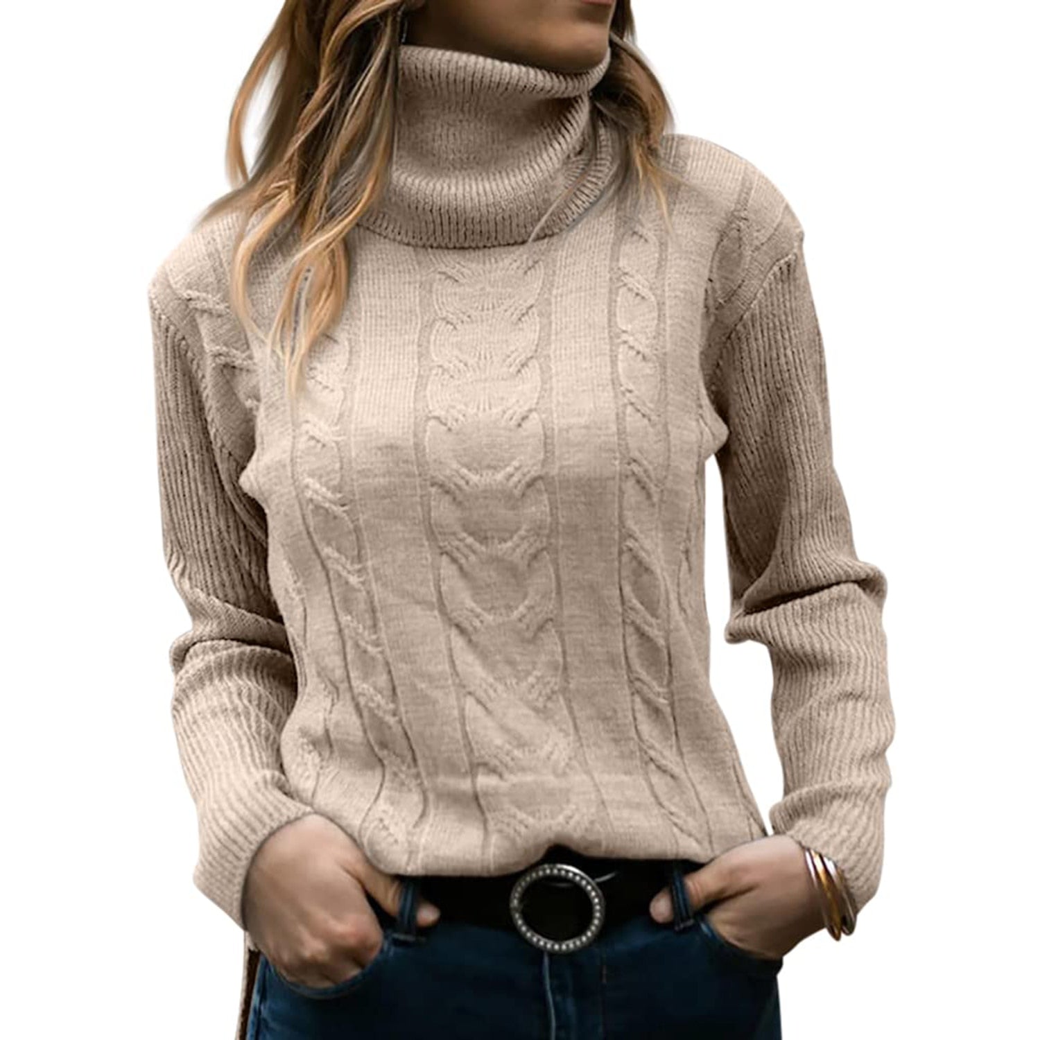 Michelle | Elegante Coltrui met Kabelpatroon – Tijdloos & Comfortabel