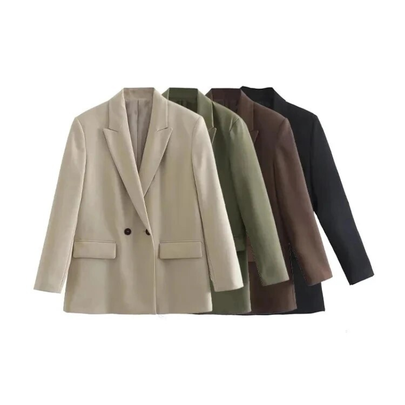 Dames Blazermantel | Oversized Pasvorm met Dubbele Knoopsluiting