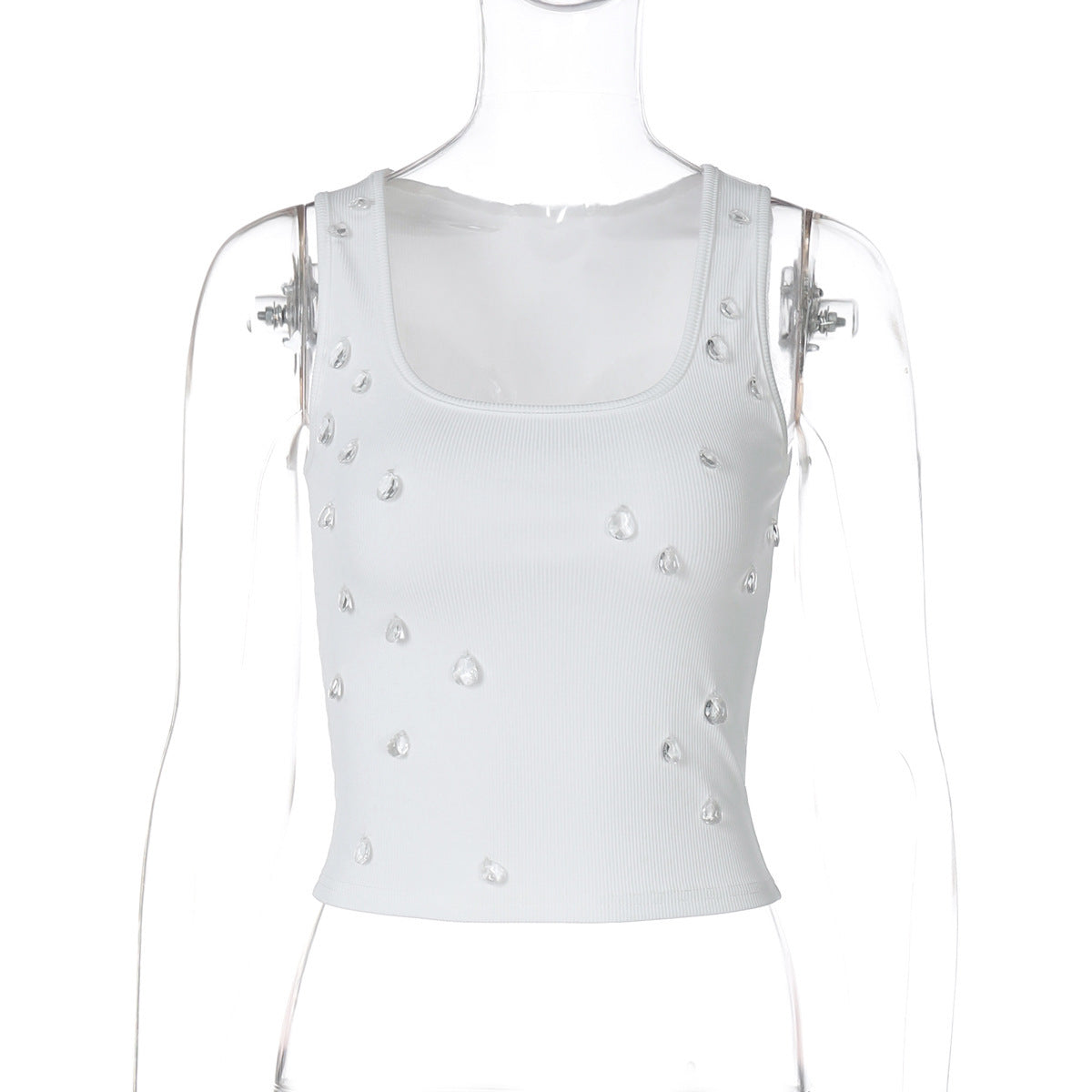 De Mode Outlet | Dames Crop Top met Sierlijk Motief