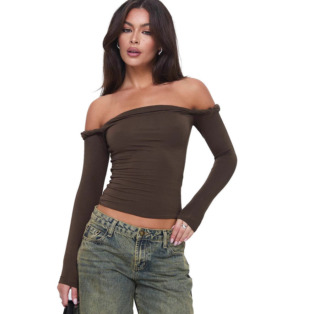 Liva | Off-Shoulder Dames Top met Lange Mouwen