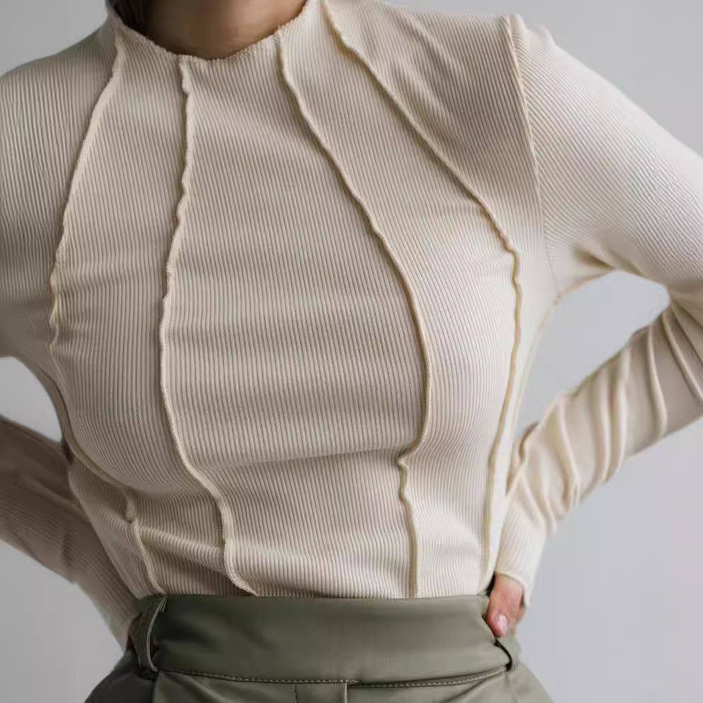 Isabeau | Dames Shirt met Ribstructuur en Lange Mouwen