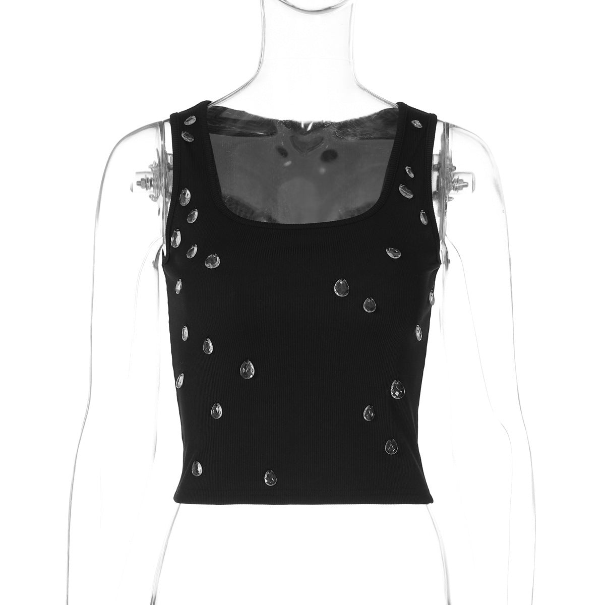 De Mode Outlet | Dames Crop Top met Sierlijk Motief
