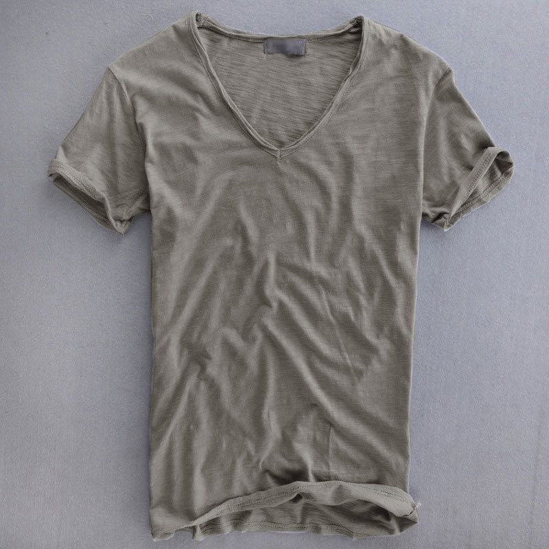 Natuurlijke Heren T-Shirt met V-Hals | Luchtig en Comfortabel