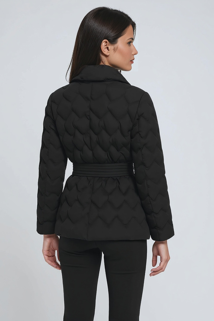 Dames Winterjas – Gewatteerd Met Ceintuur en Elegante Pasvorm