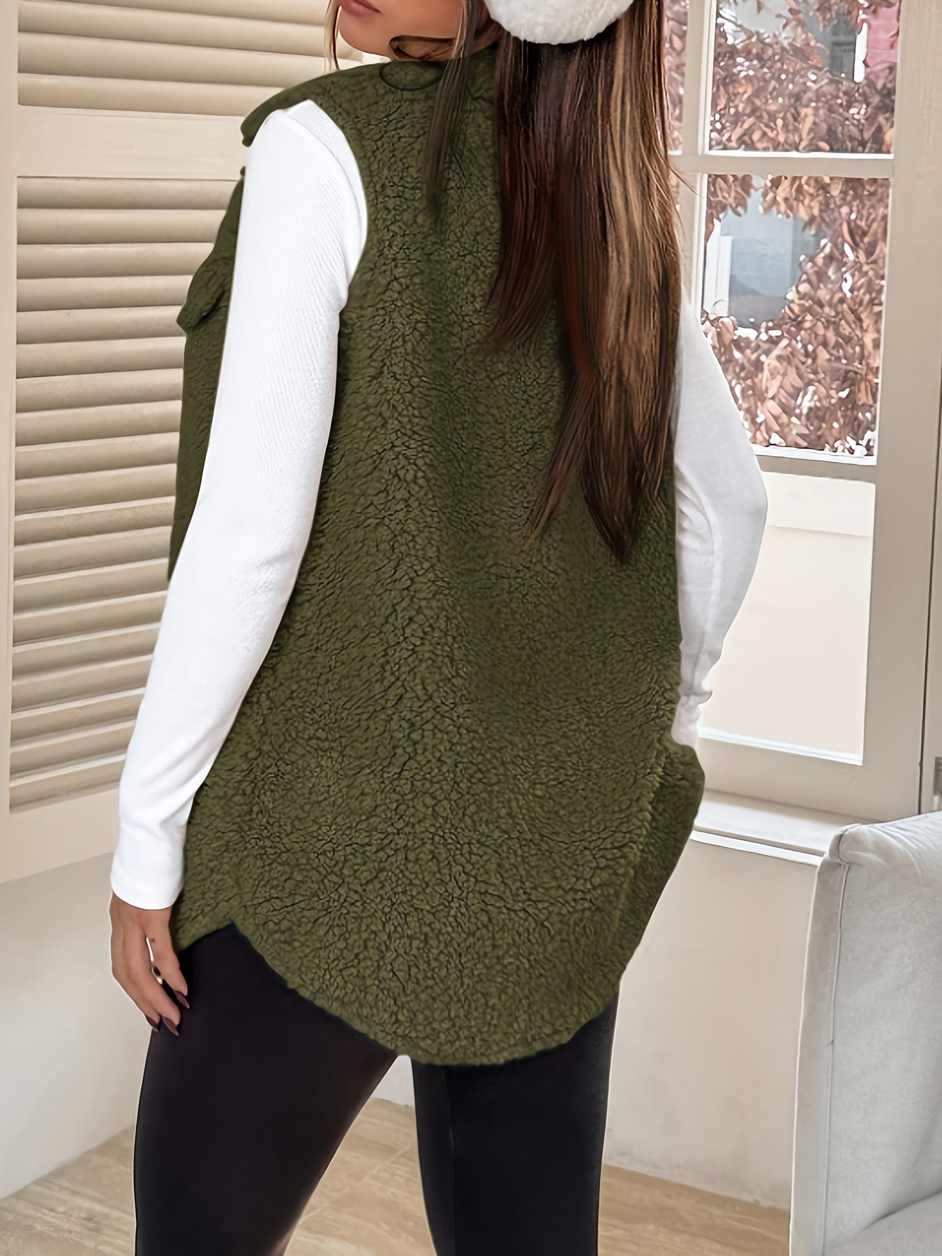 Teddy Bodywarmer Dames – Lang model met zachte teddy stof