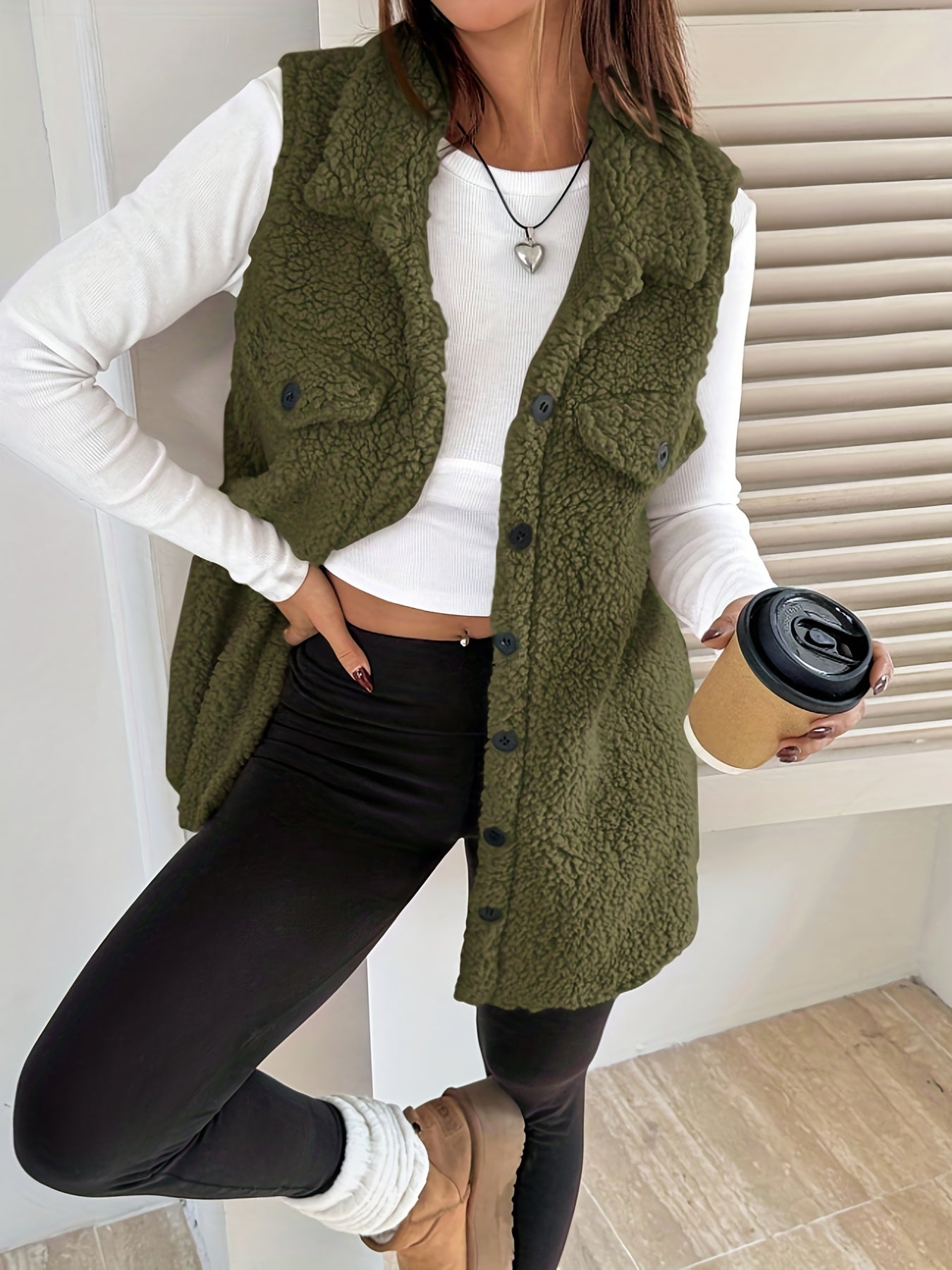 Teddy Bodywarmer Dames – Lang model met zachte teddy stof
