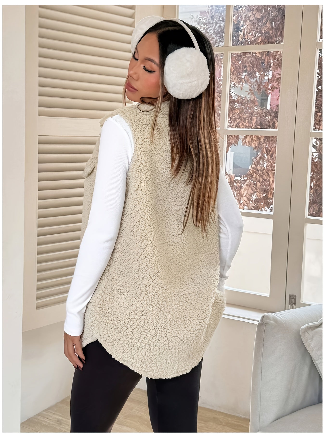 Teddy Bodywarmer Dames – Lang model met zachte teddy stof