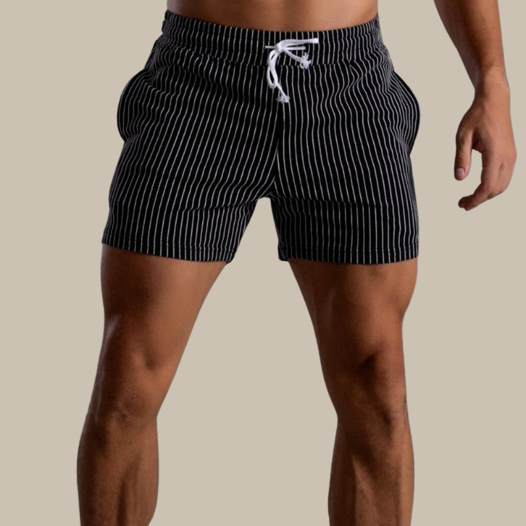 De Mode Outlet | Heren Zomerbroek met Strepen & Elastische Taille