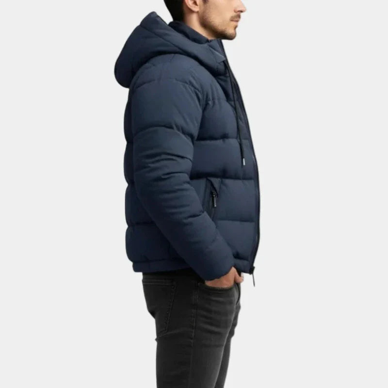 Heren Gewatteerde Pufferjas | Warm en modern met hoge kraag