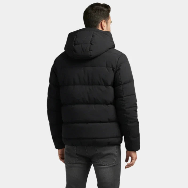 Heren Gewatteerde Pufferjas | Warm en modern met hoge kraag