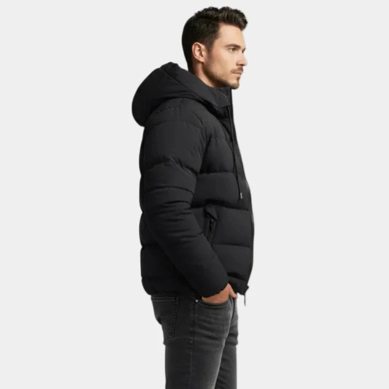 Heren Gewatteerde Pufferjas | Warm en modern met hoge kraag