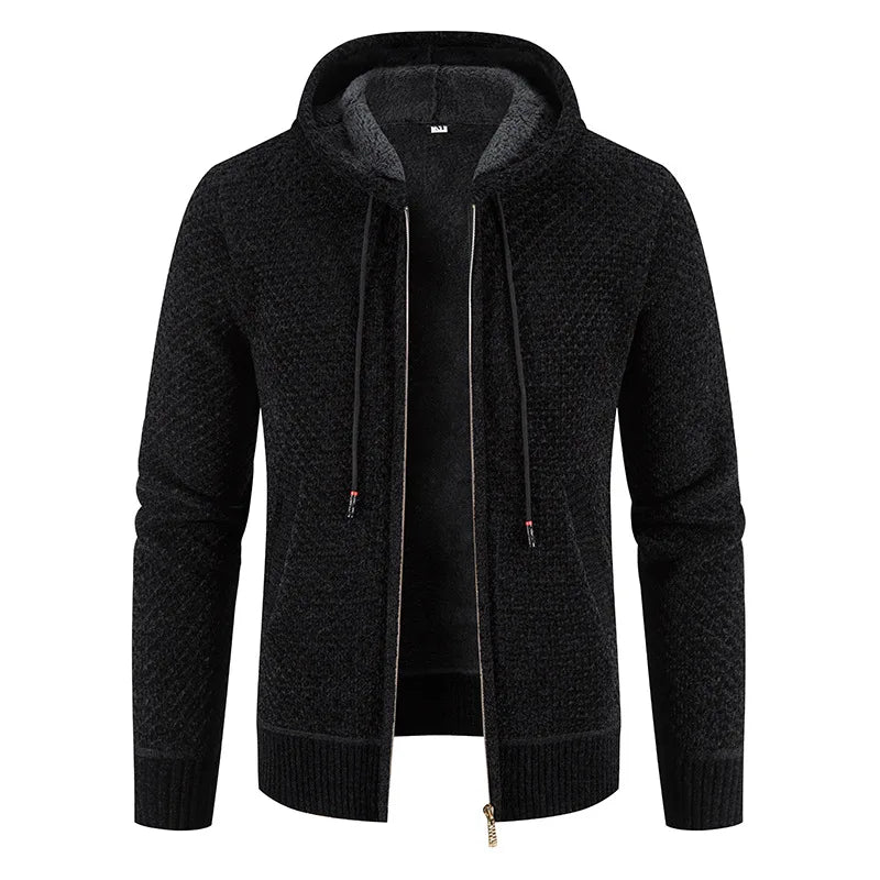 Heren Gebreid Vest – Winter Vest Met Fleece Voering en Rits