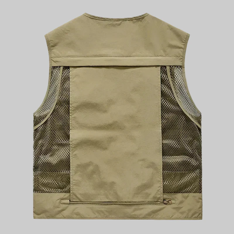 Heren Outdoor Vest met Meerdere Zakken – Sneldrogend Mesh voor Actief Gebruik